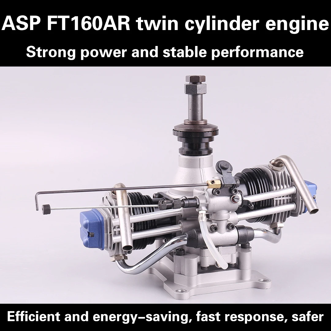 ASP FT160AR Dual Cylinder Methanol Engine 20cm Model Oil Powered Four-Stroke Remote-Controlled Fixed Wing Aircraft
ASP FT160AR Dual Cylinder Methanol Engine 20cm Model Oil Powered Four-Stroke Remote-Controlled Fixed Wing Aircraft