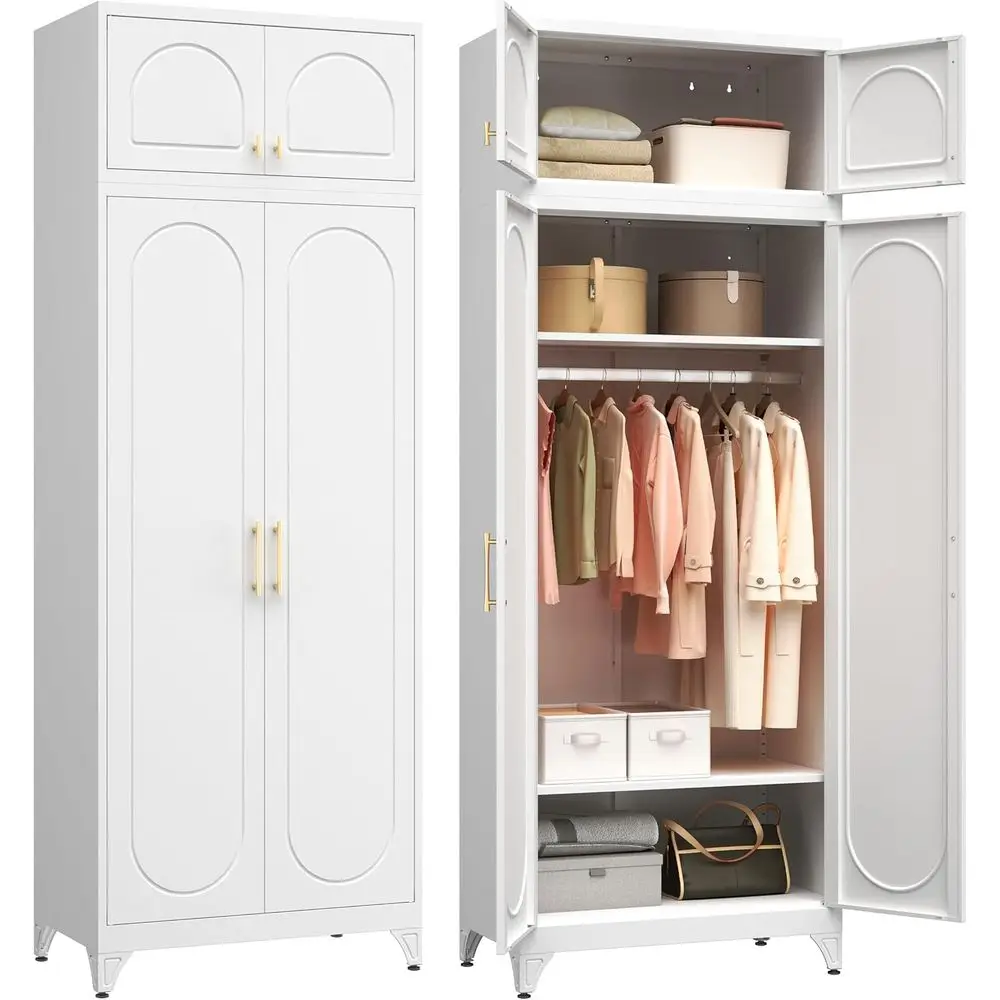 86 Tall Metal Wardrobe with Hanging Rod, 18D x 32W, White, Assembly Required
86 Tall Metal Wardrobe with Hanging Rod, 18D x 32W, White, Assembly Required