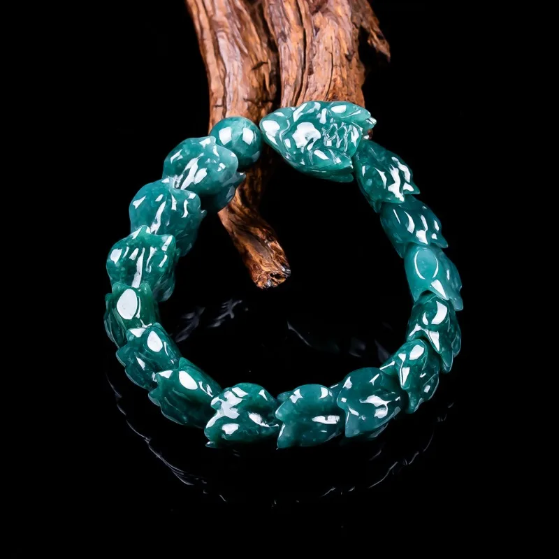Natural Real Emerald A Jade Blue Water Dragon Bone Bracelet Carved Charm Jewelry High-end Fashion Amulet Gifts for Men Women
Natural Real Emerald A Jade Blue Water Dragon Bone Bracelet Carved Charm Jewelry High-end Fashion Amulet Gifts for Men Women