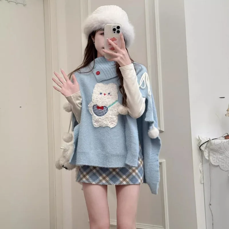 Женский рождественский вязаный шаль с милой собакой, топы, клетчатые юбки, комплект, женский осенне-зимний свитер с помпоном, юбка, наряды 2025
Женский рождественский вязаный шаль с милой собакой, топы, клетчатые юбки, комплект, женский осенне-зимний свитер с помпоном, юбка, наряды 2025