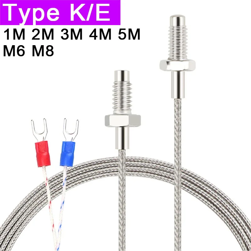 PT100 E K-Type M6 M8 Винтовая термопара Датчик температуры Длина провода 1 м 2 м 3 м 4 м 5 м
PT100 E K-Type M6 M8 Винтовая термопара Датчик температуры Длина провода 1 м 2 м 3 м 4 м 5 м