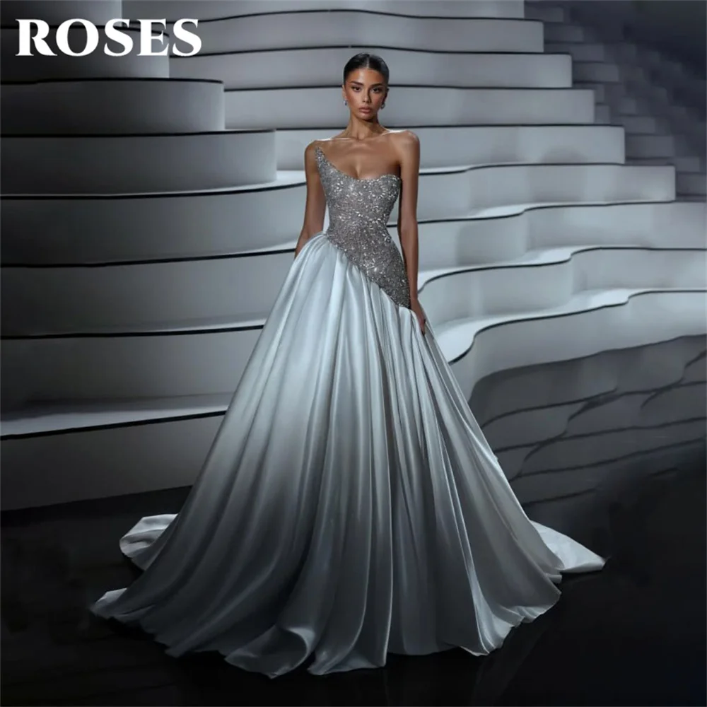 ROSES White 프롬 드레 Asymmetrical Strapless Prom Gown A Line Formal Dress with Sequin Beaded Bodice Evening Dresses Customized
ROSES White 프롬 드레 Asymmetrical Strapless Prom Gown A Line Formal Dress with Sequin Beaded Bodice Evening Dresses Customized