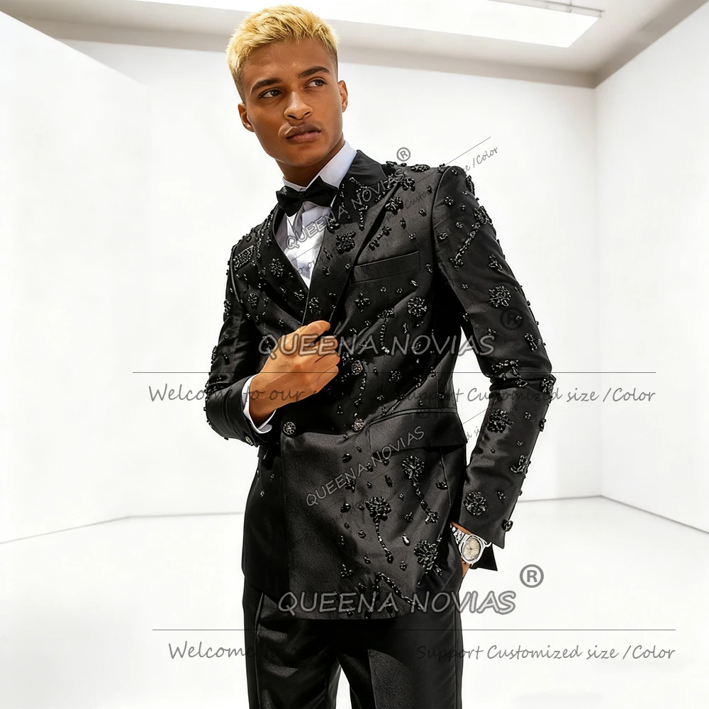 Exclusive Rhinestone Beaded Suit Attire For Wedding Double Breasted Jacket Pants 2 Pieces Sets Groom Banquet Dree-Up Prom Tuxedo
Exclusive Rhinestone Beaded Suit Attire For Wedding Double Breasted Jacket Pants 2 Pieces Sets Groom Banquet Dree-Up Prom Tuxedo