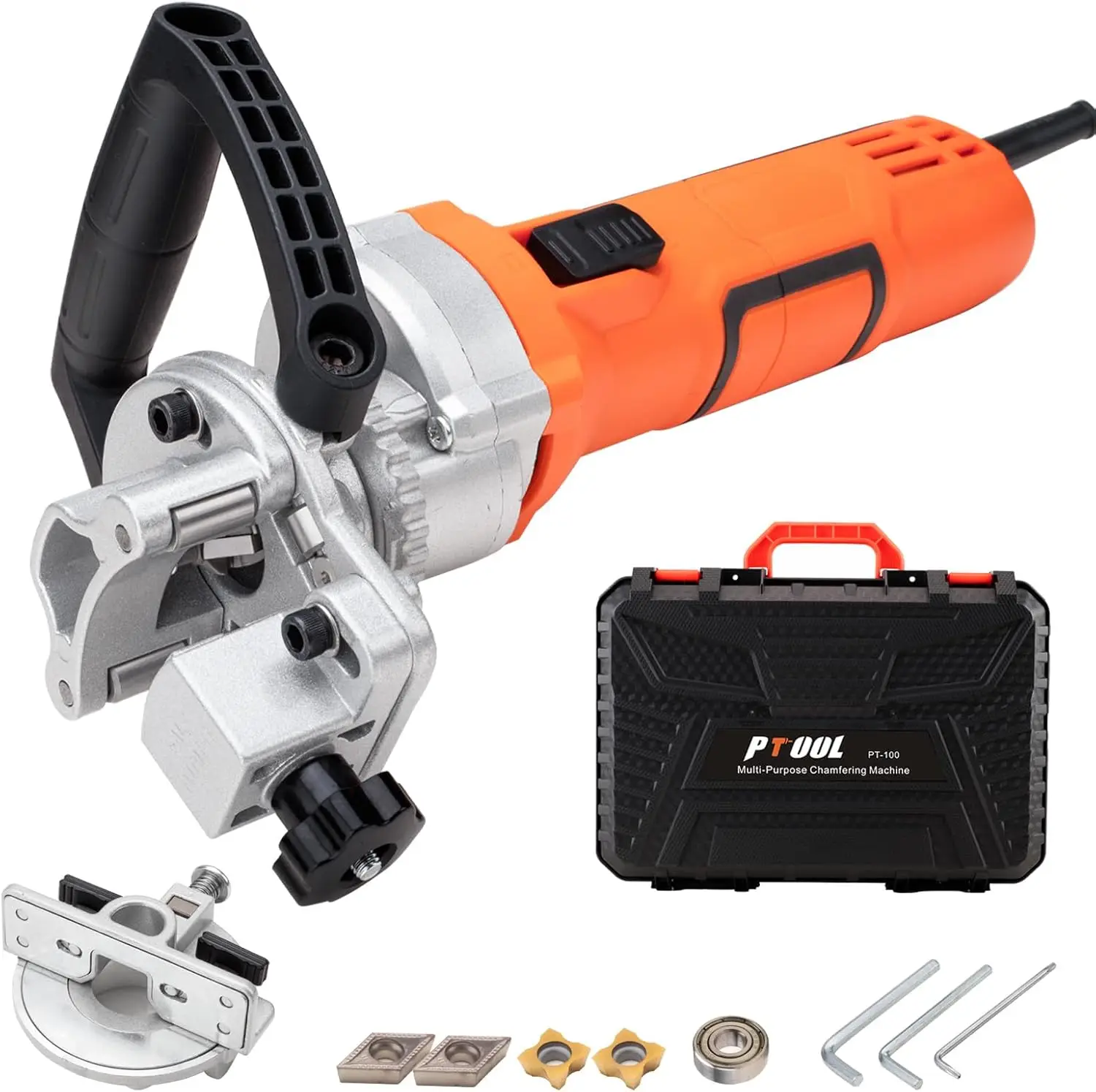Handheld Chamfer Tool with 850W Motor for Trimming, Beveling, Deburring at 45 Degrees
Handheld Chamfer Tool with 850W Motor for Trimming, Beveling, Deburring at 45 Degrees