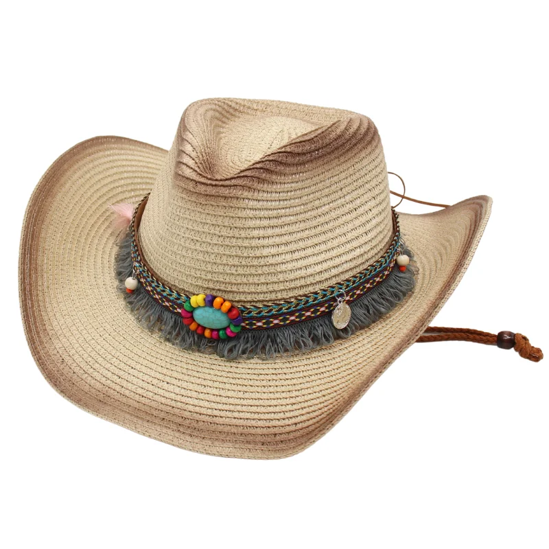 Simple Ethnic Style Straw Cowboy Hat With Tassel Decor Bohemian Panama Cap Wholesale Male Travel Country Hat Women Sunscreen Cap
Simple Ethnic Style Straw Cowboy Hat With Tassel Decor Bohemian Panama Cap Wholesale Male Travel Country Hat Women Sunscreen Cap