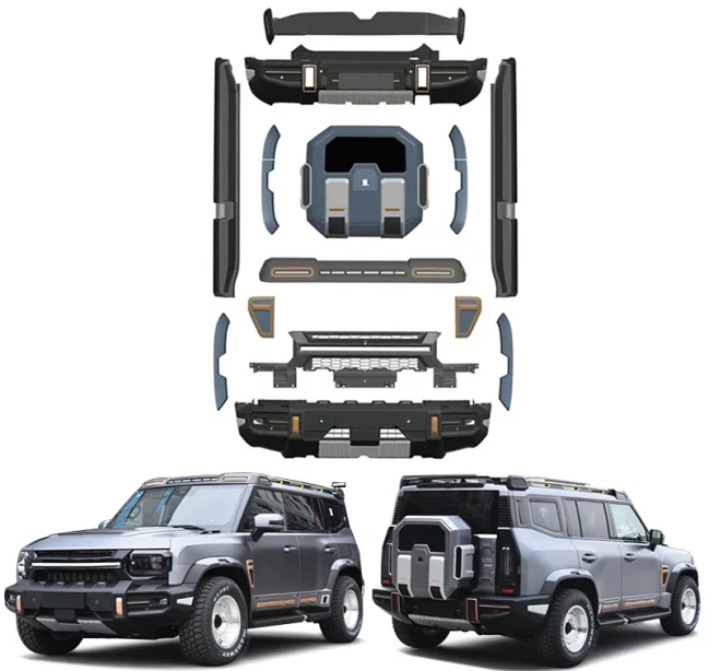 Новый комплект обвесов Shangpo для Jetour T2 2024: передняя решетка, боковые пороги, задний спойлер (аксессуары для тюнинга и замены)
Новый комплект обвесов Shangpo для Jetour T2 2024: передняя решетка, боковые пороги, задний спойлер (аксессуары для тюнинга и замены)