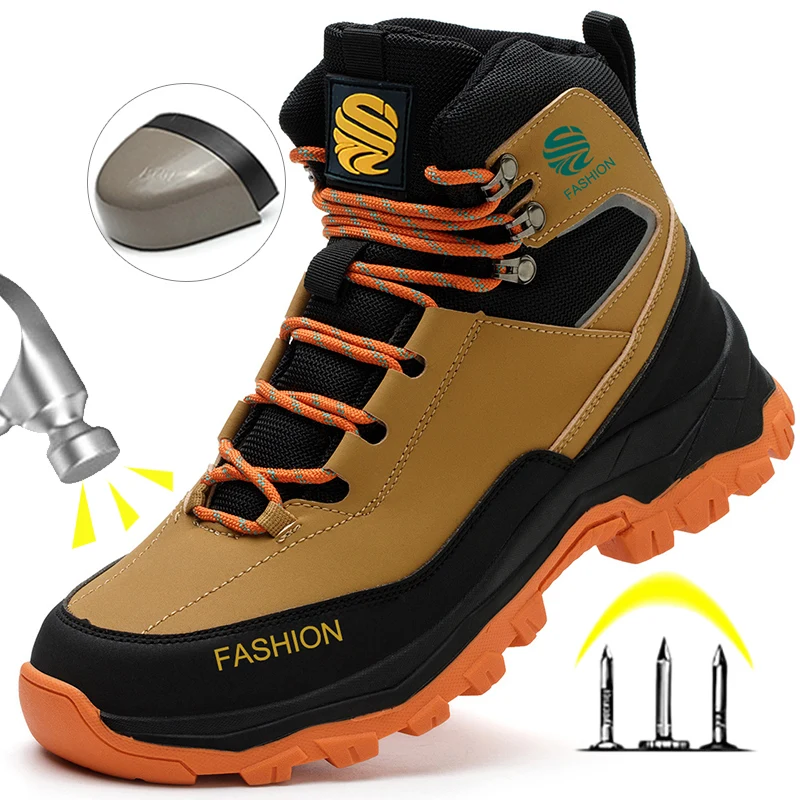 New Safety Shoes Men Boots High Top Work Sneakers Steel Toe Cap Anti-smash Puncture-Proof Work Boots Indestructible Shoes
New Safety Shoes Men Boots High Top Work Sneakers Steel Toe Cap Anti-smash Puncture-Proof Work Boots Indestructible Shoes
