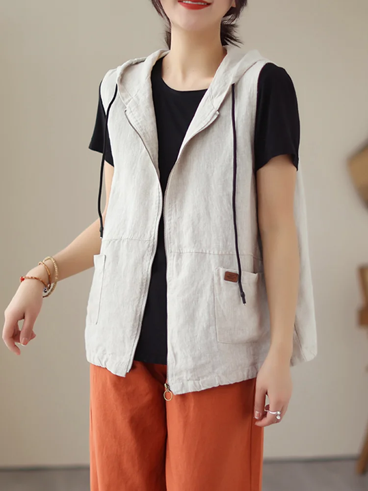 Хлопковый льняной жилет в стиле ретро, женский джет со шляпой, брендовая летняя верхняя одежда свободного покроя Quali Bule Svel
Хлопковый льняной жилет в стиле ретро, женский джет со шляпой, брендовая летняя верхняя одежда свободного покроя Quali Bule Svel