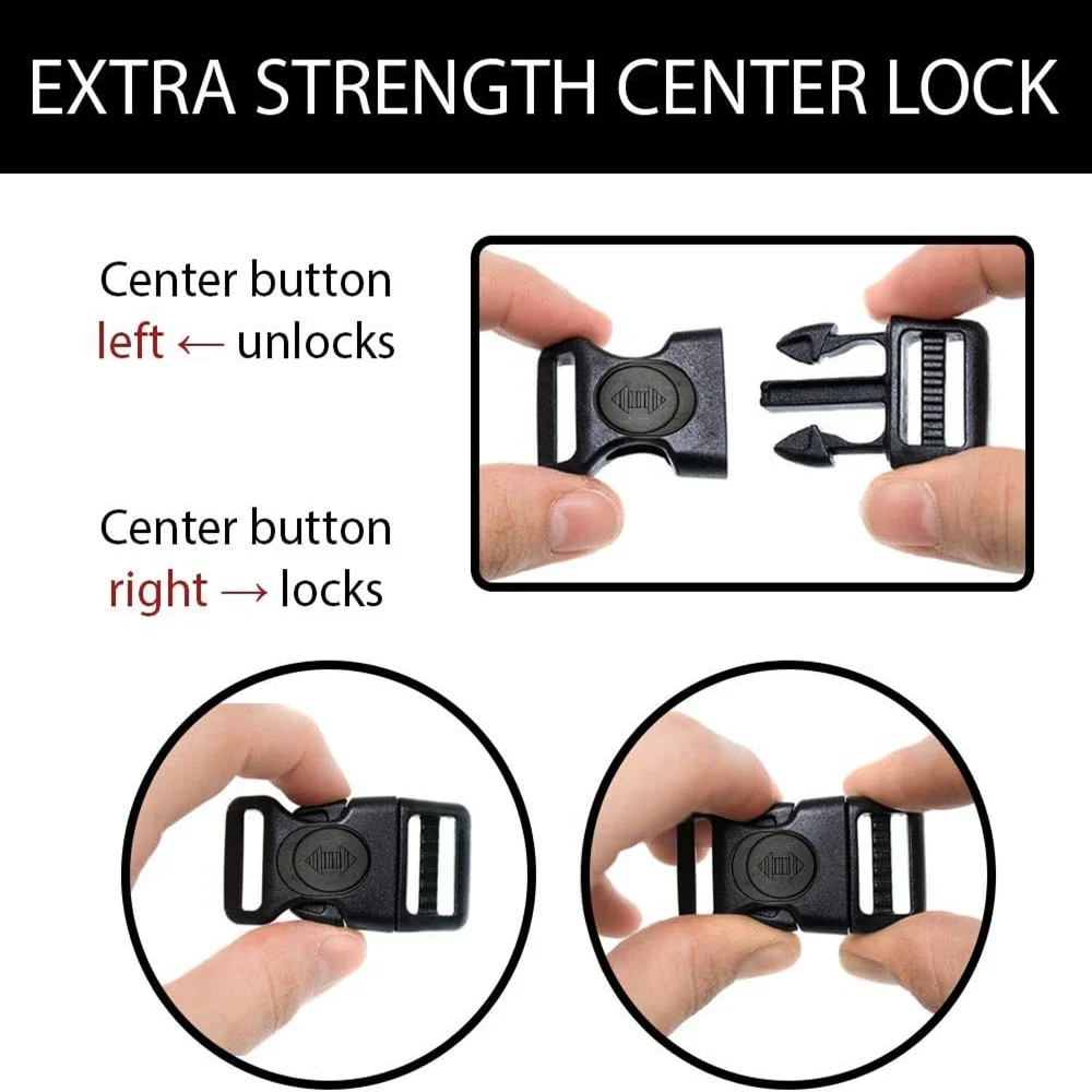 OUTDOOR GEAR DOUBLE LOCK SIDE RELEASE BUCKLE Curved Side Release Buckle with Lock for Parachute Bracelet Luggage and Backpack A 
OUTDOOR GEAR DOUBLE LOCK SIDE RELEASE BUCKLE Curved Side Release Buckle with Lock for Parachute Bracelet Luggage and Backpack A