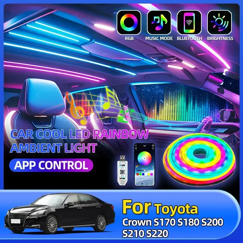 Автомобильный неоновый атмосферный свет 1/5M, управление приложением для Toyota Crown S170 S180 S200 S210 S220 C-HR NGX10 NGX50 Highlander XU40 XU50 XU70
Автомобильный неоновый атмосферный свет 1/5M, управление приложением для Toyota Crown S170 S180 S200 S210 S220 C-HR NGX10 NGX50 Highlander XU40 XU50 XU70