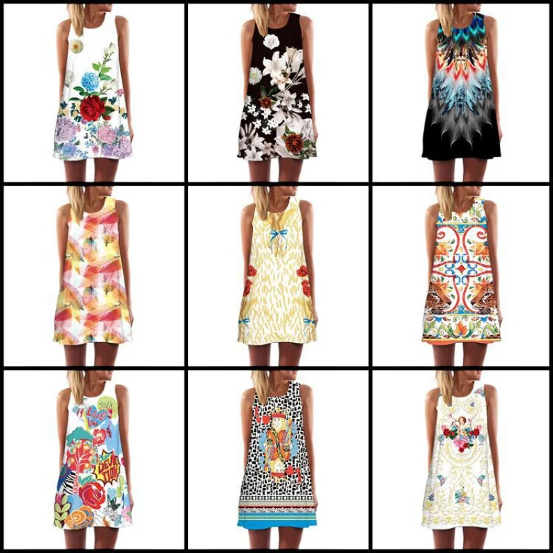 2019 European Station European and American New Digital Printed round Neck Hot Sale Mid-Length off-Shoulder Dr
2019 European Station European and American New Digital Printed round Neck Hot Sale Mid-Length off-Shoulder Dr