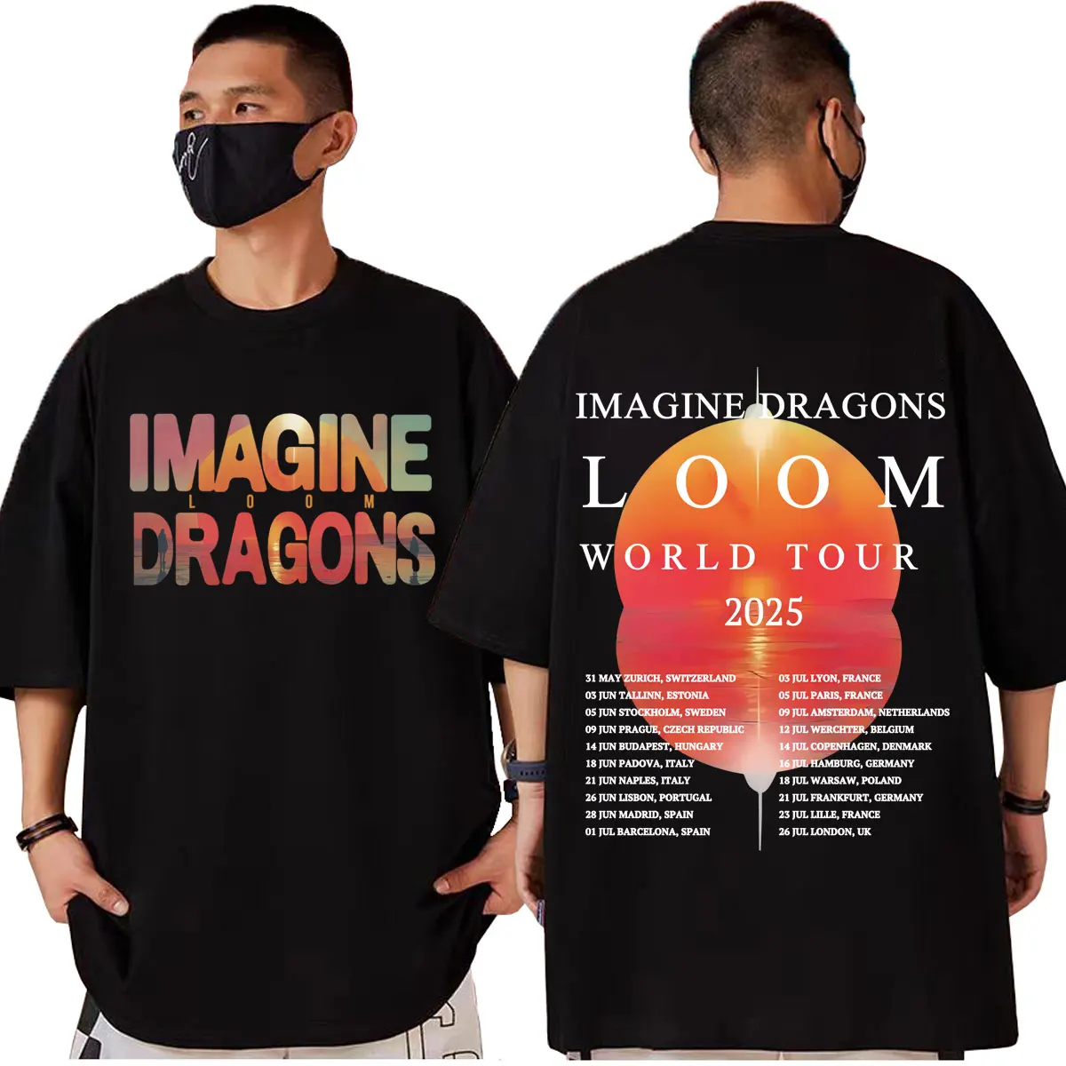 Imagine Dragons Loom World Tour 2025 Graphic T Shirts Rock Hip Hop Short Sleeve T-shirts Men Women Clothing Fashion Y2k T-shirt
Imagine Dragons Loom World Tour 2025 Graphic T Shirts Rock Hip Hop Short Sleeve T-shirts Men Women Clothing Fashion Y2k T-shirt