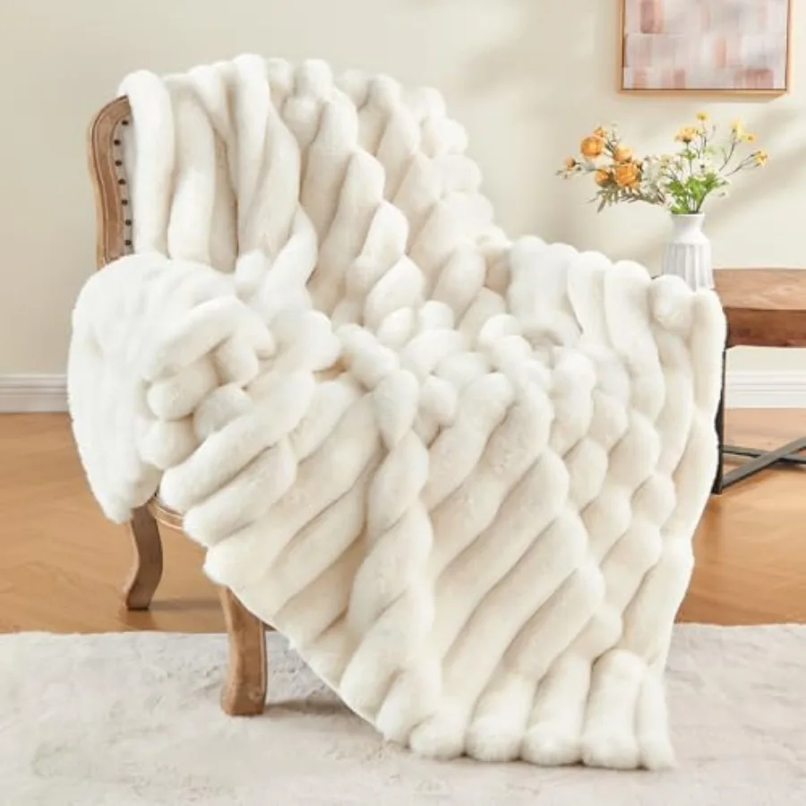Faux Fur Throw Blanket for Couch, Soft and Cozy Luxurious 3D Striped Fluffy Blanket, 770GSM Thick Warm Plush Fuzzy Faux Rabbit
Faux Fur Throw Blanket for Couch, Soft and Cozy Luxurious 3D Striped Fluffy Blanket, 770GSM Thick Warm Plush Fuzzy Faux Rabbit