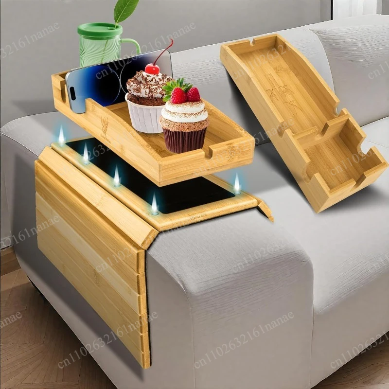 Bamboo and wood sofa armrest tray foldable movable armrest storage tray drink holder multifunctional armrest tray
Bamboo and wood sofa armrest tray foldable movable armrest storage tray drink holder multifunctional armrest tray
