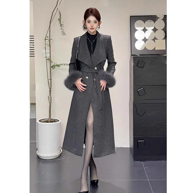 Faionable Woolen Coat with Inner Belt Autumn Winter New Arrival Ele Windbreaker Women's Premium Quali Outerwear
Faionable Woolen Coat with Inner Belt Autumn Winter New Arrival Ele Windbreaker Women's Premium Quali Outerwear
