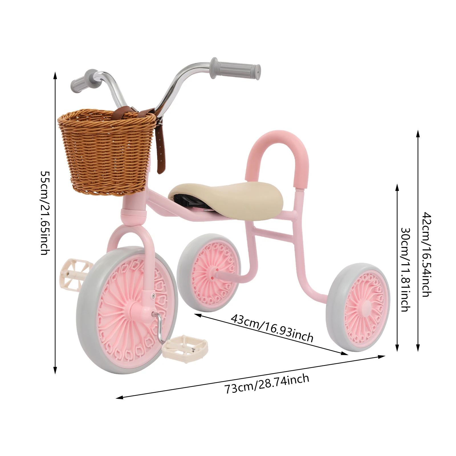 Retro Children Tricycle with Pedals Children Tricycle for 2-6 Years Old 73*43*55cm
Retro Children Tricycle with Pedals Children Tricycle for 2-6 Years Old 73*43*55cm