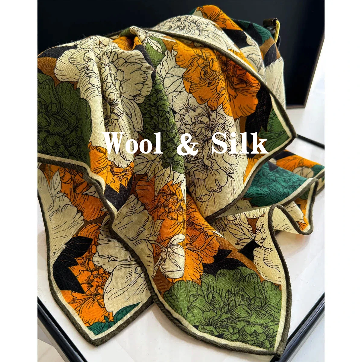 82% Wool 18% Silk Square Scarf Winter Woman Shawl Floral Pattern Neck Warmer Luxury Brand Wool Silk Neck Scarves Mum Gifts
82% Wool 18% Silk Square Scarf Winter Woman Shawl Floral Pattern Neck Warmer Luxury Brand Wool Silk Neck Scarves Mum Gifts