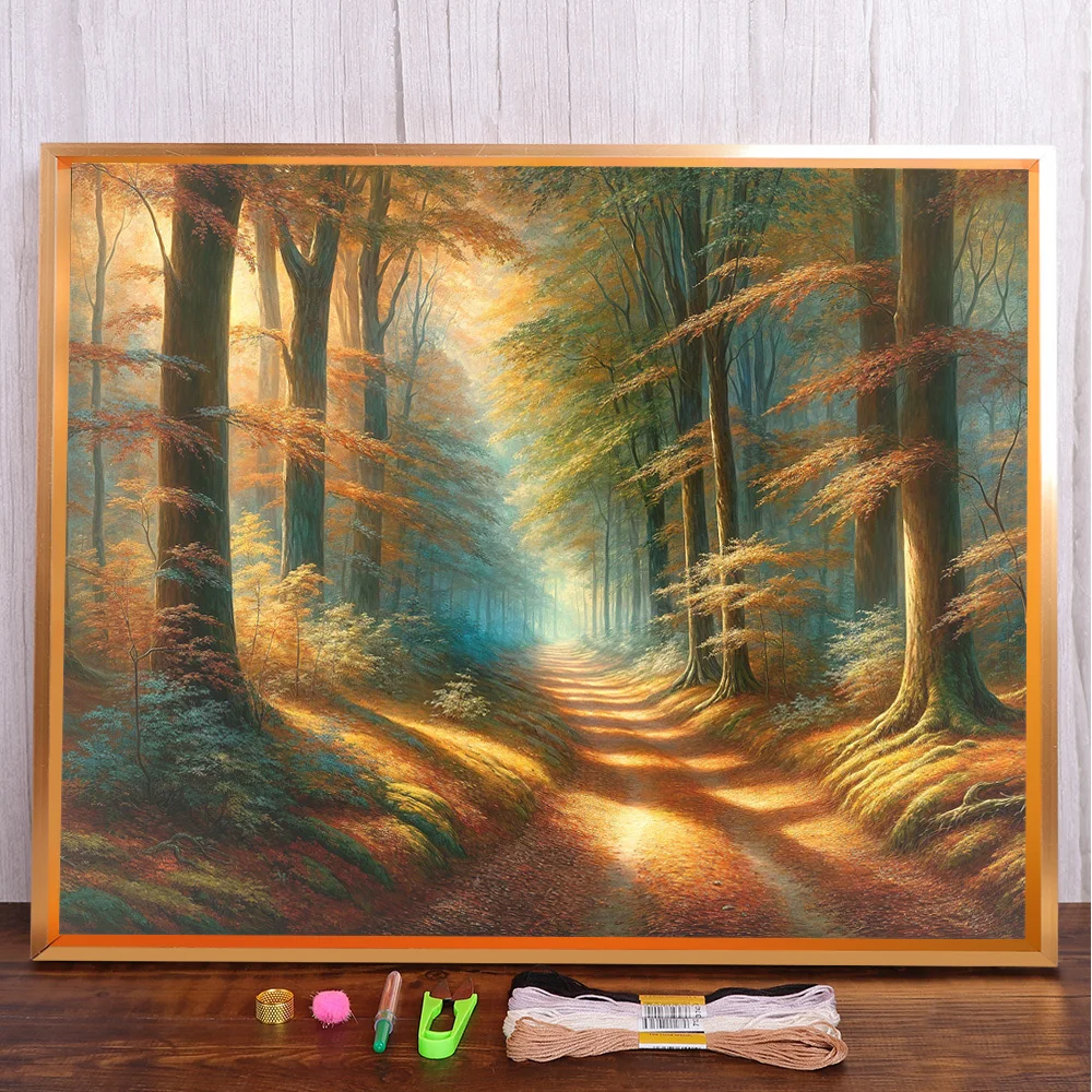 Landscape Autumn Road Pre-Printed Cross-Stitch Kit DIY Embroidery DMC Threads Craft Handiwork Handmade Sewing Mulina Needle Gift
Landscape Autumn Road Pre-Printed Cross-Stitch Kit DIY Embroidery DMC Threads Craft Handiwork Handmade Sewing Mulina Needle Gift