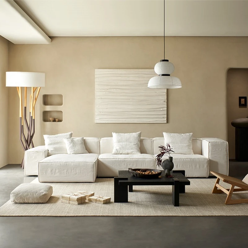 Sofa wabi sabi cream style linen fabric living room double-sided tofu block modern simplicity
Sofa wabi sabi cream style linen fabric living room double-sided tofu block modern simplicity