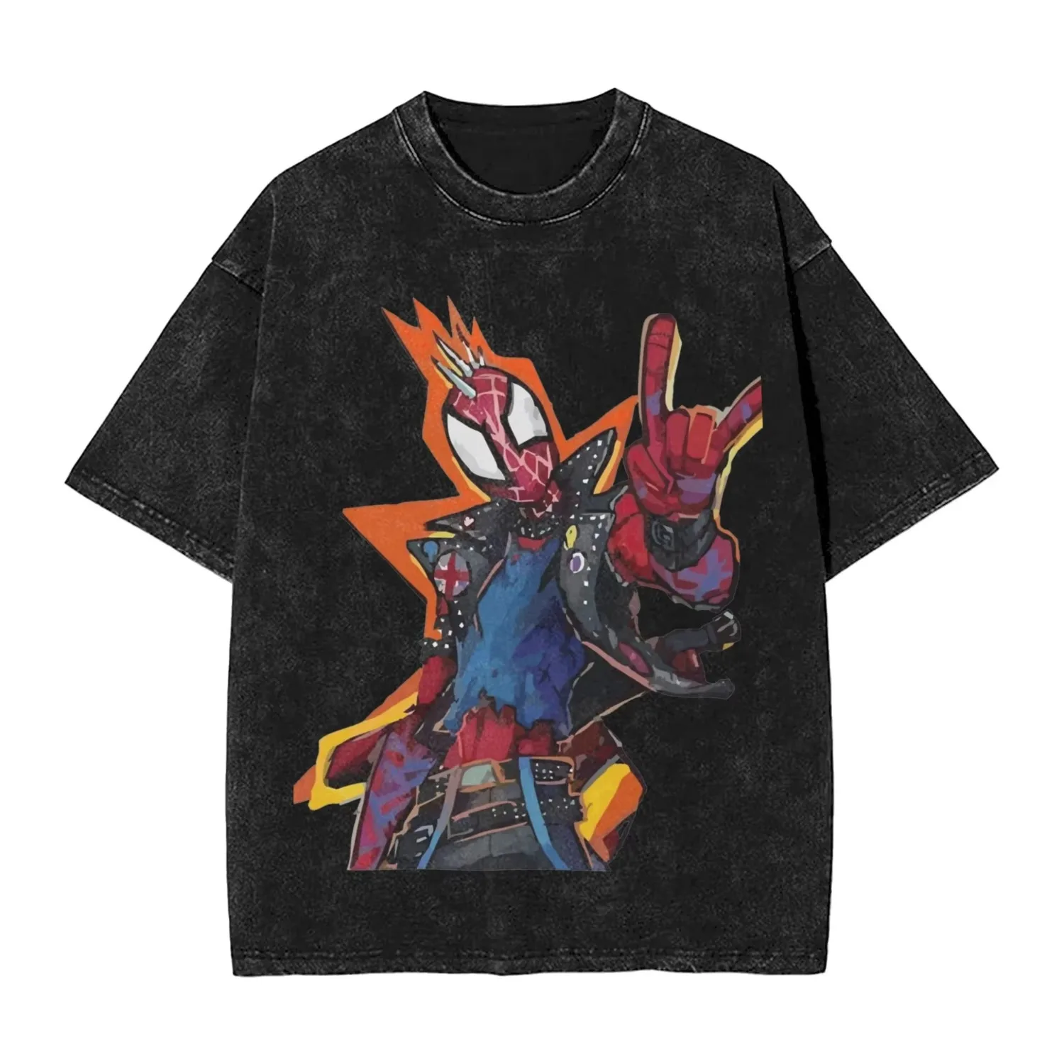 New Spider Punk Spiderman Cartoon Men's and Women's Universal Fashion Street-Wear Washed Style Pure Cotton T-Shirt
New Spider Punk Spiderman Cartoon Men's and Women's Universal Fashion Street-Wear Washed Style Pure Cotton T-Shirt
