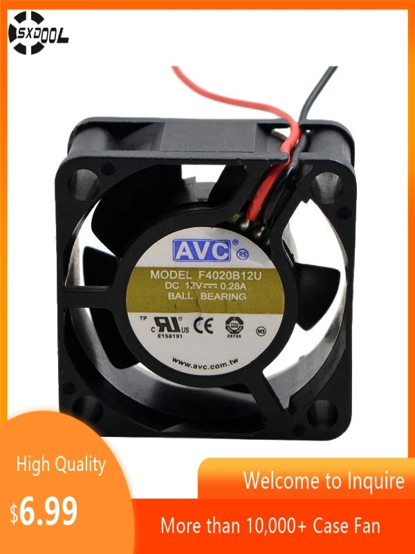 Для AVC F4020B12U 40 мм 12 В 0,28 А 12000 об/мин охлаждающий вентилятор, двойной шарикоподшипник, 2-проводной, для ПК, маршрутизатора, промышленного оборудования
Для AVC F4020B12U 40 мм 12 В 0,28 А 12000 об/мин охлаждающий вентилятор, двойной шарикоподшипник, 2-проводной, для ПК, маршрутизатора, промышленного оборудования
