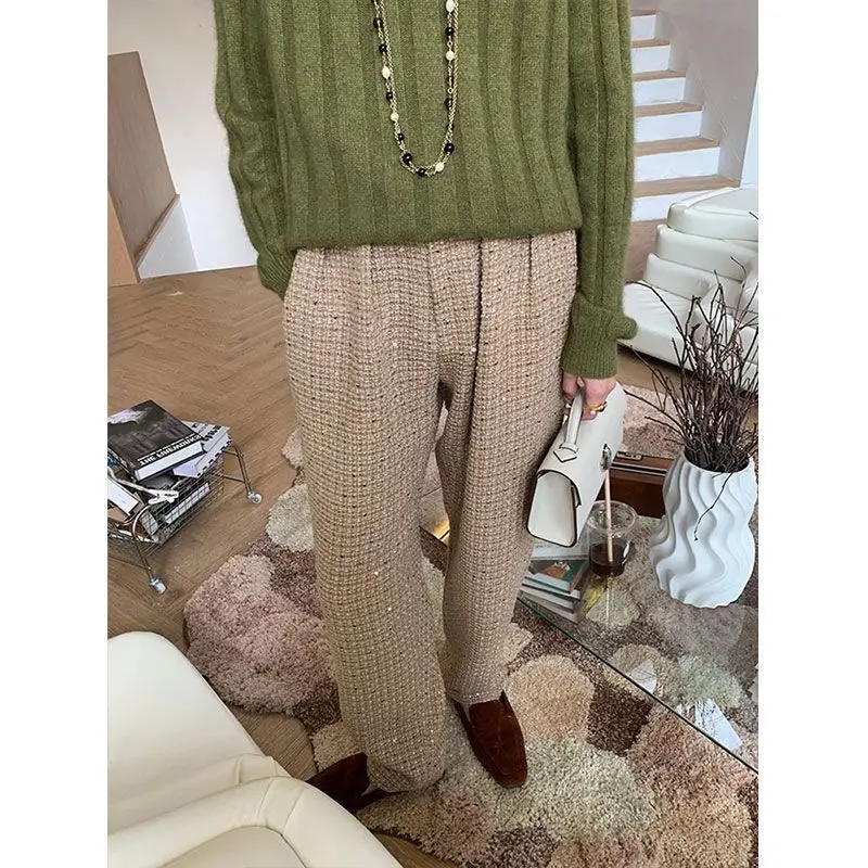 Xiaoxiangfeng Trousers Knitted Tweed Casual Pants Autumn and Winter Women's Fashion High-waist Straight Slim Wide-leg Pants
Xiaoxiangfeng Trousers Knitted Tweed Casual Pants Autumn and Winter Women's Fashion High-waist Straight Slim Wide-leg Pants