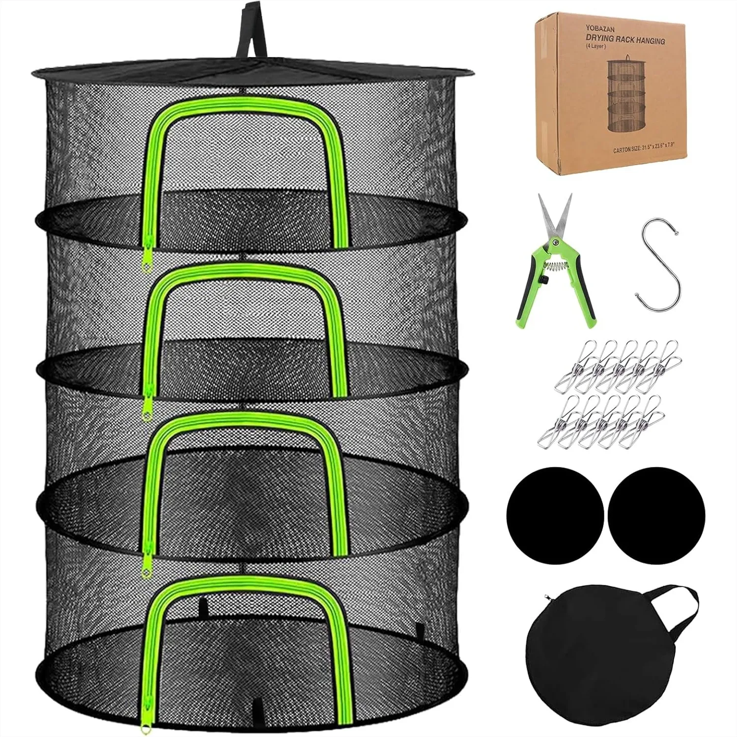 4 Layer Herb Drying Rack with Mesh Net, Foldable Plant Drying Rack with U-Shaped Zipper, for Herbs, Fruits, Seafood, Clothing
4 Layer Herb Drying Rack with Mesh Net, Foldable Plant Drying Rack with U-Shaped Zipper, for Herbs, Fruits, Seafood, Clothing
