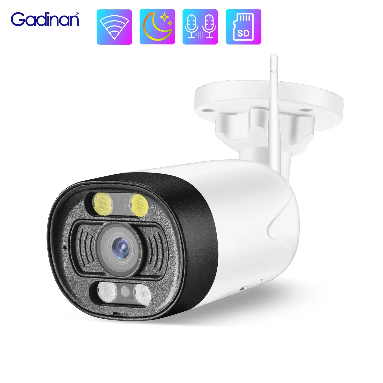 Gadinan 5MP Wireless CCTV Surveillance WiFi Bullet Camera Outdoor Motion Detection Security Protection Camera With 128G SD Card
Gadinan 5MP Wireless CCTV Surveillance WiFi Bullet Camera Outdoor Motion Detection Security Protection Camera With 128G SD Card