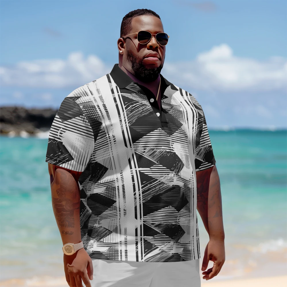 Plus Size Men's Summer Short Sleeve Lapel Short-sleeved shirt with leaf pattern Daily Casual Button Polo
Plus Size Men's Summer Short Sleeve Lapel Short-sleeved shirt with leaf pattern Daily Casual Button Polo