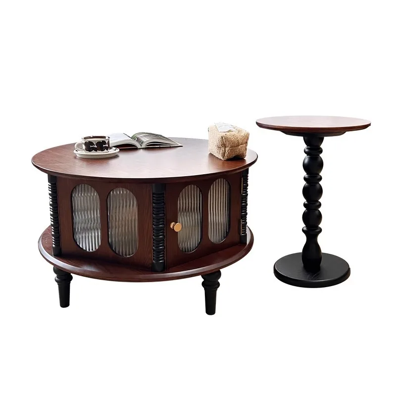 All solid wood round living room coffee table combination household side table French retro small apartment Dar small coffee
All solid wood round living room coffee table combination household side table French retro small apartment Dar small coffee