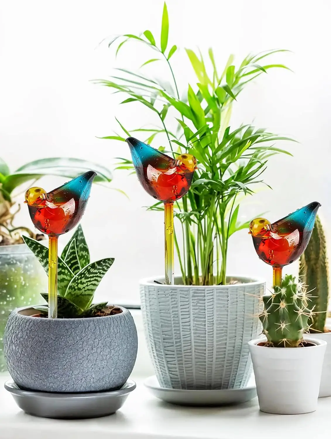 3 Bird-Shaped Plant Self-Watering Balls, Colored Automatic Glass Plant Watering Small Bulb Device for Indoor and Outdoor
3 Bird-Shaped Plant Self-Watering Balls, Colored Automatic Glass Plant Watering Small Bulb Device for Indoor and Outdoor