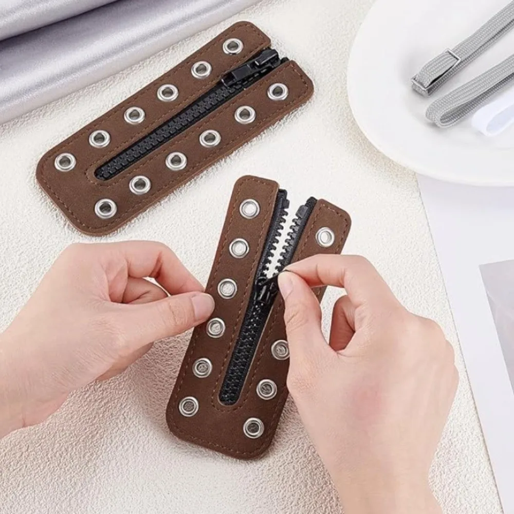 1 Pair 6 Holes Leather Lace-in Boot Zipper Inserts Adjustable Metal Eyelets Zipper Boot Laces Shoe Accessory Easy Installation
1 Pair 6 Holes Leather Lace-in Boot Zipper Inserts Adjustable Metal Eyelets Zipper Boot Laces Shoe Accessory Easy Installation