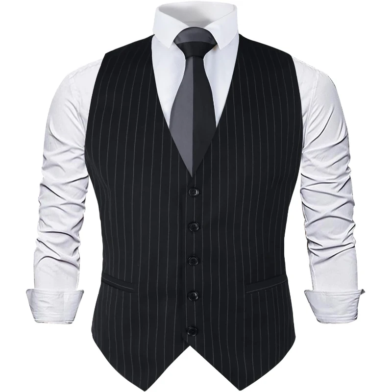Mens Pinstripe Business Suit Vest Formal Dress Tuxedo Waistcoat For Business Formal Wedding Prom And Casual Tuxedo Wear
Mens Pinstripe Business Suit Vest Formal Dress Tuxedo Waistcoat For Business Formal Wedding Prom And Casual Tuxedo Wear