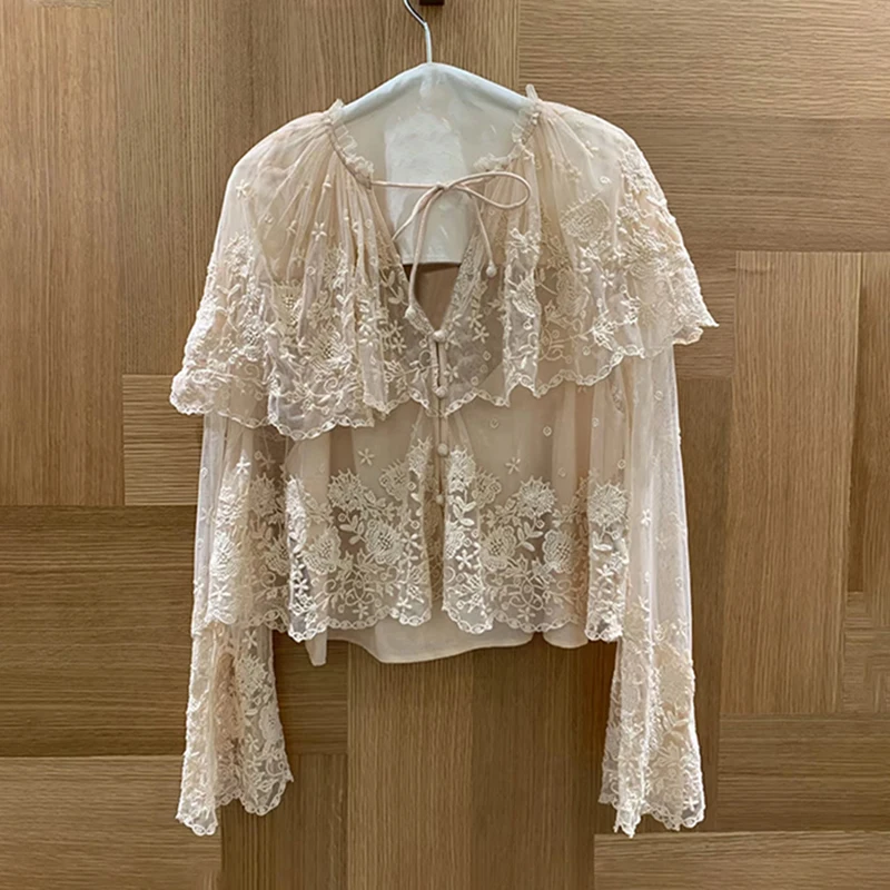 Ele Early Spring 2026 Women's Embroidered Lace oulder Wrap Bell Sve Top Gentle Sle Comfortable Breathable Long Sle...
Ele Early Spring 2026 Women's Embroidered Lace oulder Wrap Bell Sve Top Gentle Sle Comfortable Breathable Long Sle...