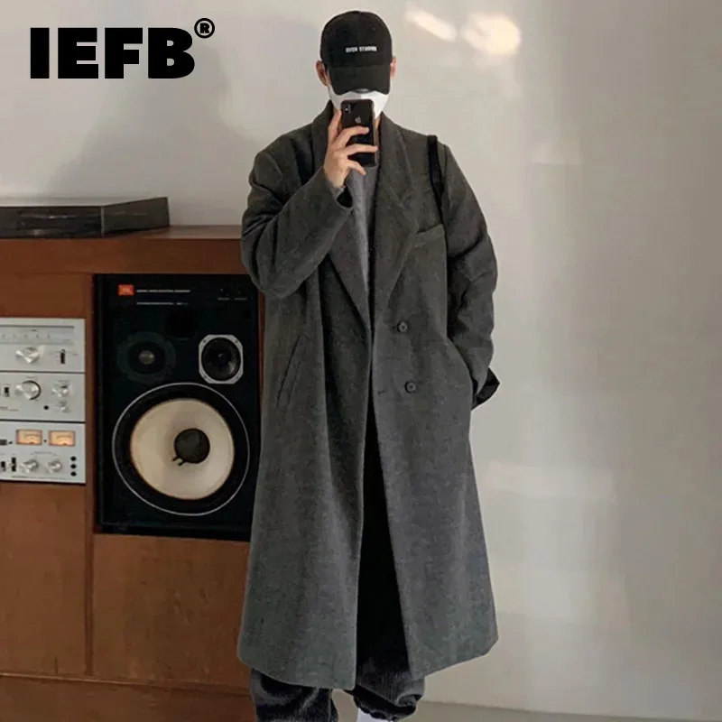 IEFB Thickened Male Woolen Windbreaker Casual Solid Color Turn-down Pockets Knee Length Men Outerwear Spring New Fashion 9C4894
IEFB Thickened Male Woolen Windbreaker Casual Solid Color Turn-down Pockets Knee Length Men Outerwear Spring New Fashion 9C4894