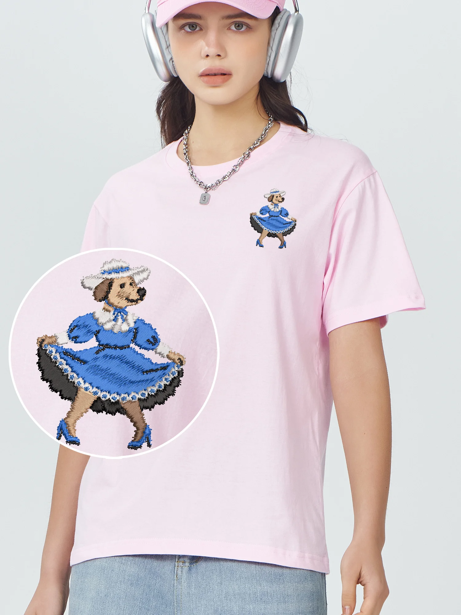 Pretty Dog Wearing Skirt Embroidered T Shirts Women Men Couple Lightweight Breathable Loose Embroidery Tshirts
Pretty Dog Wearing Skirt Embroidered T Shirts Women Men Couple Lightweight Breathable Loose Embroidery Tshirts