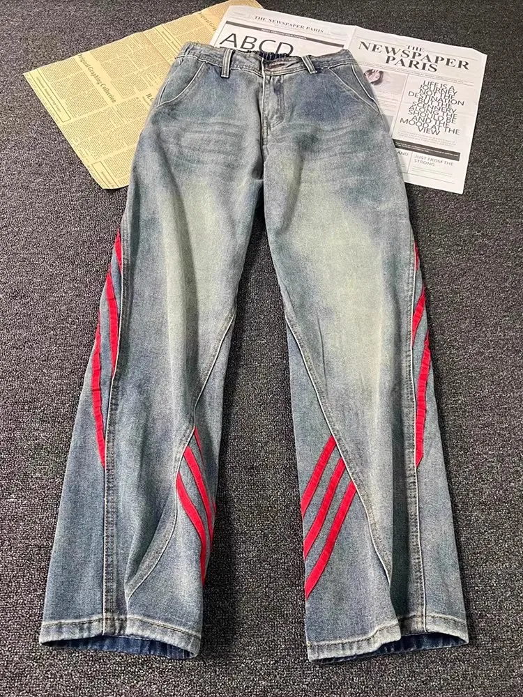 American Tee Bars Stripe Jeans Men's Design Sense Waed Knife High Street Vibe Small Minori Flared Pants Straight Tube
American Tee Bars Stripe Jeans Men's Design Sense Waed Knife High Street Vibe Small Minori Flared Pants Straight Tube
