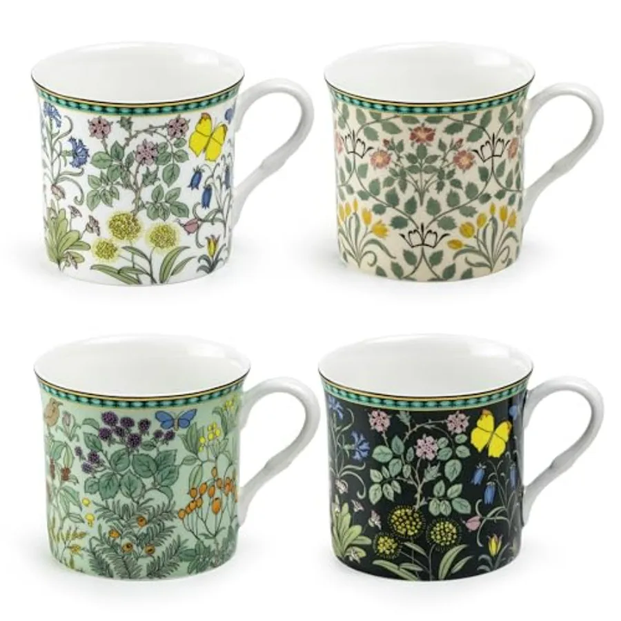 Grace Teaware Bone China Morris English Heritage Floral Coffee Tea Mugs 10-Ounce 4 Assorted Patterns (Set of 4), Multicolor
Grace Teaware Bone China Morris English Heritage Floral Coffee Tea Mugs 10-Ounce 4 Assorted Patterns (Set of 4), Multicolor