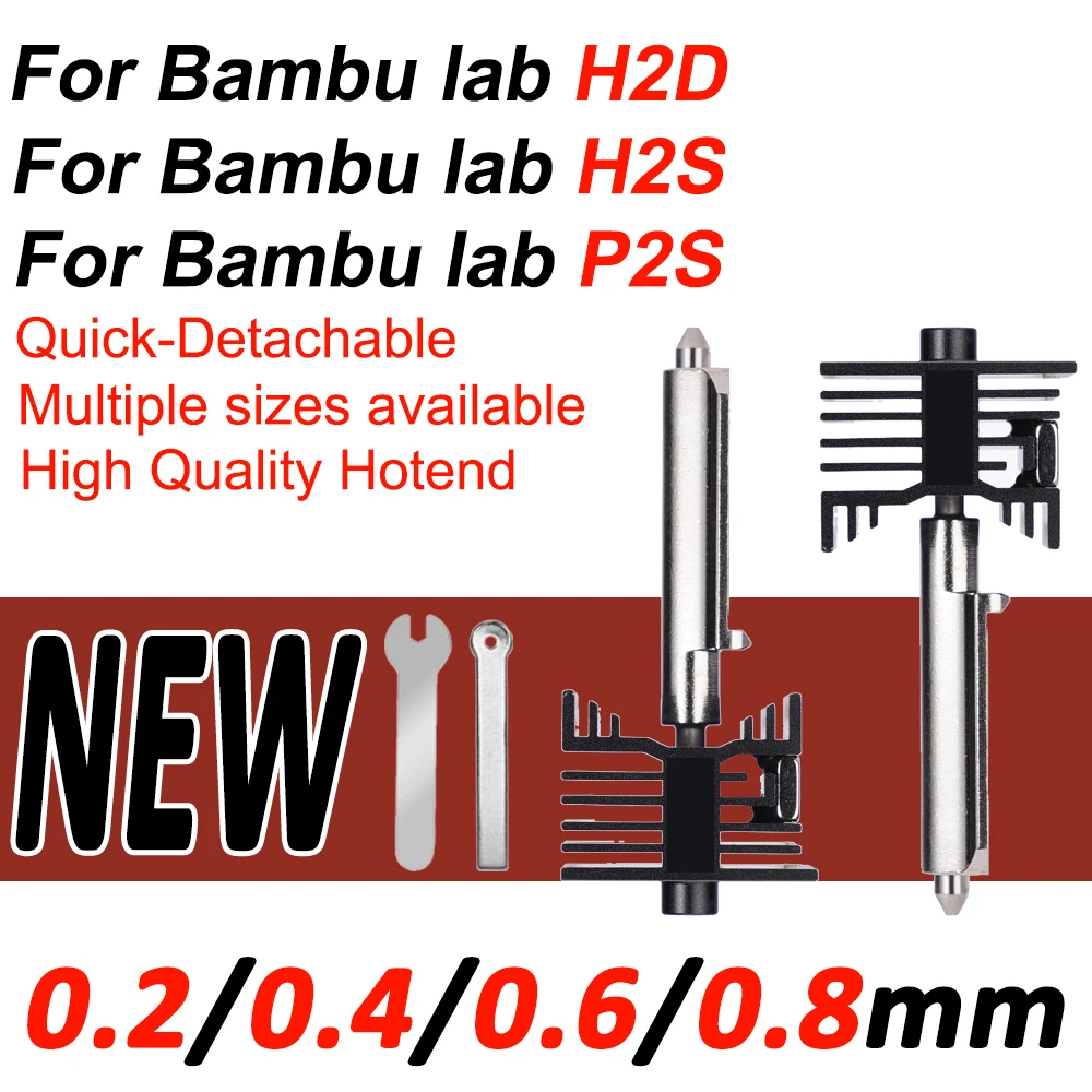 Hotend For bambu lab h2s/p2s/h2d Fast Printing Upgrade Hotend Standard flow Quick Replacement Nozzle