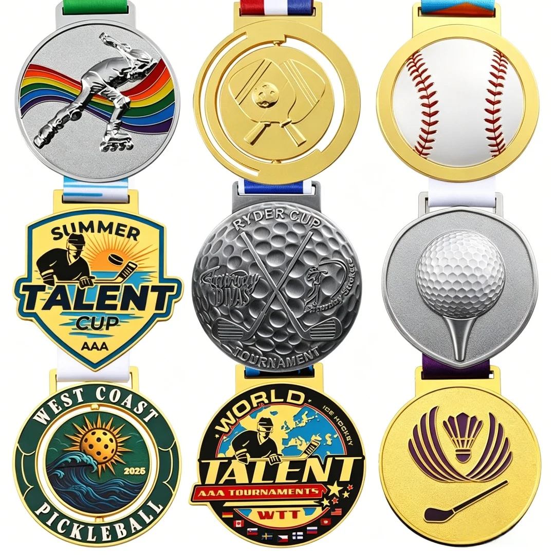 Custom Sports Events Gold Plated Soft Enamel logo Shaped Hockey Badminton American Football Club Metal Medal Award with Lanyard
Custom Sports Events Gold Plated Soft Enamel logo Shaped Hockey Badminton American Football Club Metal Medal Award with Lanyard