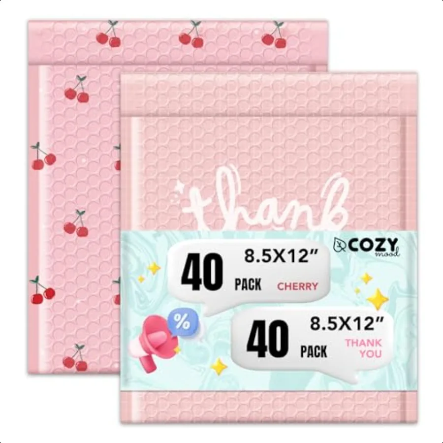 Cute Bubble Mailers 8.5x12 Inch 40 Pack Thank you +Pretty Bubble Mailer 8.5x12 Inch 40 PackCherry Waterproof Padded Envelopes S
Cute Bubble Mailers 8.5x12 Inch 40 Pack Thank you +Pretty Bubble Mailer 8.5x12 Inch 40 PackCherry Waterproof Padded Envelopes S