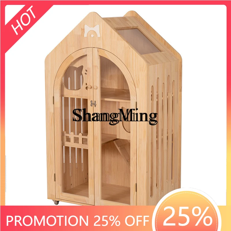 ZYY Large Simple Modern Home Indoor Cat Castle Pet Cat Room Villa Solid Wood Cat Cage
ZYY Large Simple Modern Home Indoor Cat Castle Pet Cat Room Villa Solid Wood Cat Cage