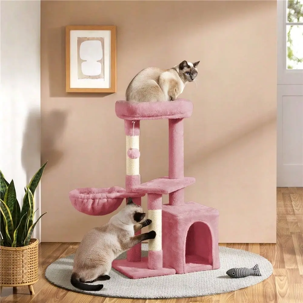 34 Tall Cat Tree Tower With Sisal Ropes Posts Nest Basket Platform, Plush Cat Condo ching Post For Indoor Kittens Adult Ca
34 Tall Cat Tree Tower With Sisal Ropes Posts Nest Basket Platform, Plush Cat Condo ching Post For Indoor Kittens Adult Ca