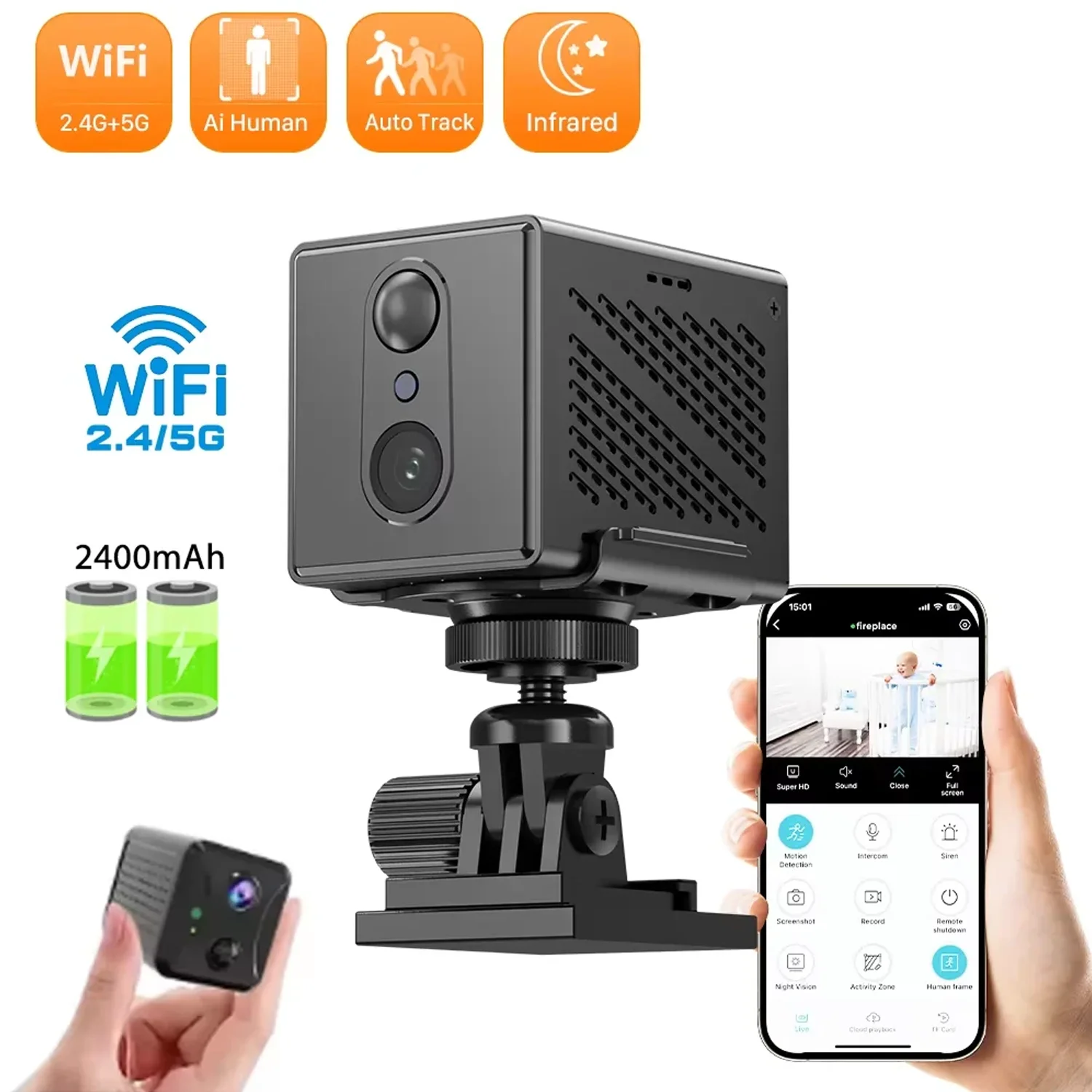 3MP Mini WIFI Low Power Camera Human Motion Detection Night Vision Security CCTV Surveillance Camera
3MP Mini WIFI Low Power Camera Human Motion Detection Night Vision Security CCTV Surveillance Camera