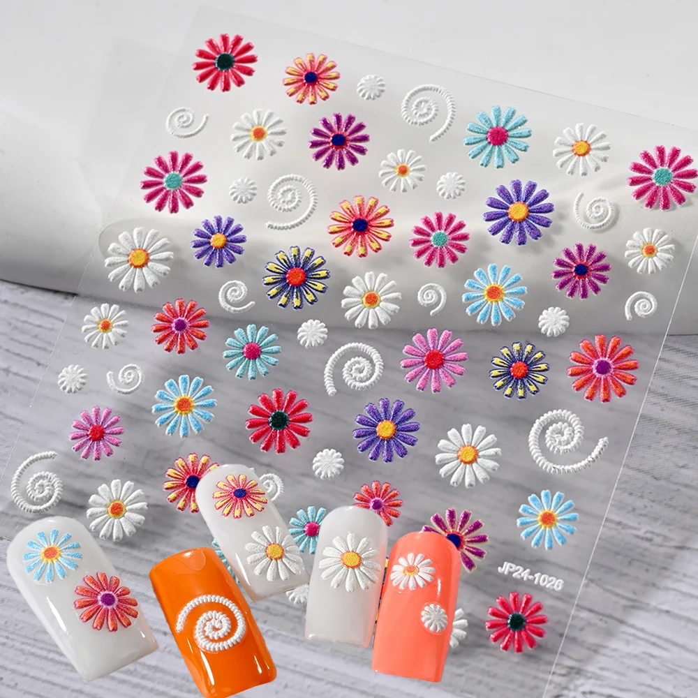 5D Multicolor Daisy Nail Art Sticker 8*8CM Elegant Daisy Flower Nail Decal Self-adhesive Exquisite Bohemian Daisy Nail Stickers#
5D Multicolor Daisy Nail Art Sticker 8*8CM Elegant Daisy Flower Nail Decal Self-adhesive Exquisite Bohemian Daisy Nail Stickers#