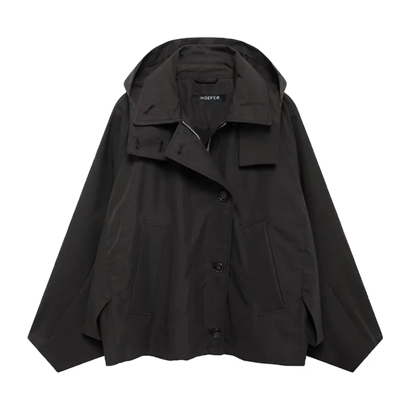 TRAFZA Female Streetwear Style Hooded Jackets Black Turn-Down Collar Long Sleeves Single Breasted Autumn Coats Woman Trendy
TRAFZA Female Streetwear Style Hooded Jackets Black Turn-Down Collar Long Sleeves Single Breasted Autumn Coats Woman Trendy