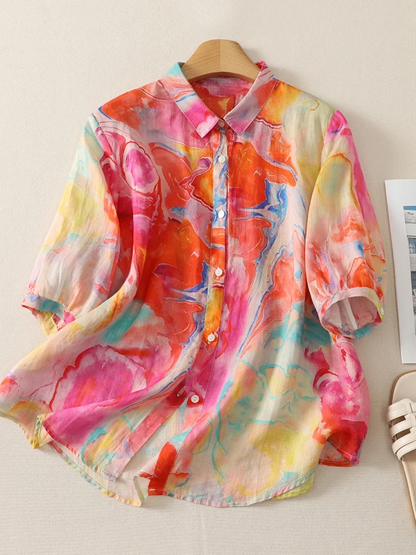 Summer Floral Print Loose Short Sleeve Shirt Women's Casual Versatile Top Comfortable Fit Classic Style Printed Cotton Shirt
Summer Floral Print Loose Short Sleeve Shirt Women's Casual Versatile Top Comfortable Fit Classic Style Printed Cotton Shirt