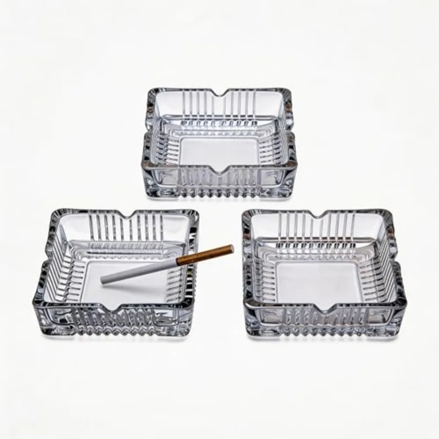 3 Pack 4 inch Square Glass Ashtray, Clear Thick Tempered Glass Cigarette Ash Tray, Easy Clean Heavy Duty Smoke Tray for Home Of
3 Pack 4 inch Square Glass Ashtray, Clear Thick Tempered Glass Cigarette Ash Tray, Easy Clean Heavy Duty Smoke Tray for Home Of