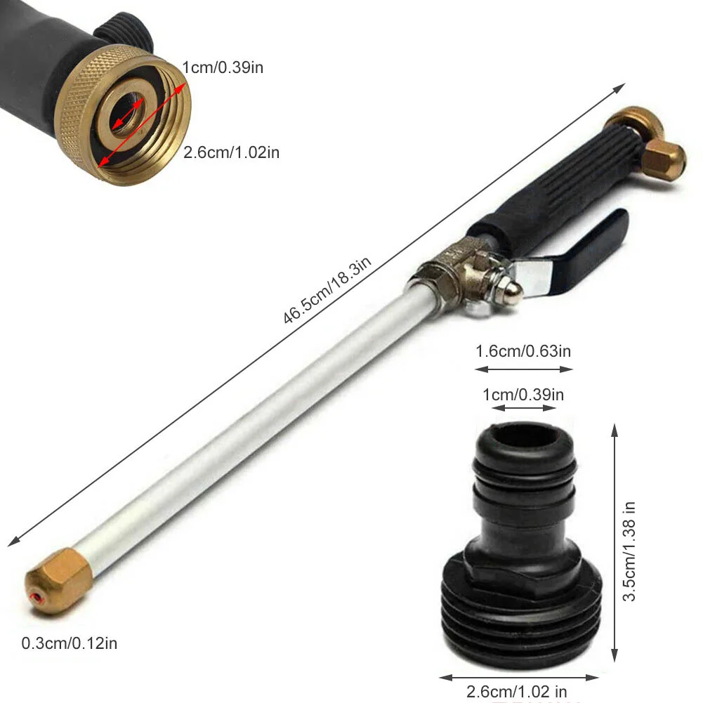 Black 18.3in Adjustable High Pressure Nozzle for Garden Hose - Alloy Water Sprayer for General Outdoor Cleaning
Black 18.3in Adjustable High Pressure Nozzle for Garden Hose - Alloy Water Sprayer for General Outdoor Cleaning