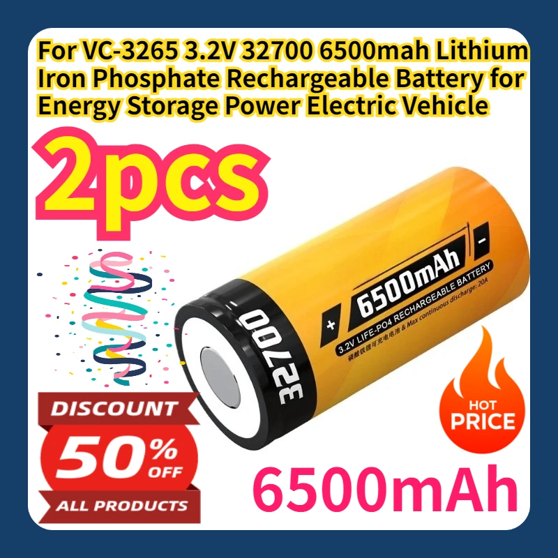 For VC-3265 3.2V 32700 6500mah Lithium Iron Phosphate Rechargeable Battery for Energy Storage Power Electric Vehicle
For VC-3265 3.2V 32700 6500mah Lithium Iron Phosphate Rechargeable Battery for Energy Storage Power Electric Vehicle